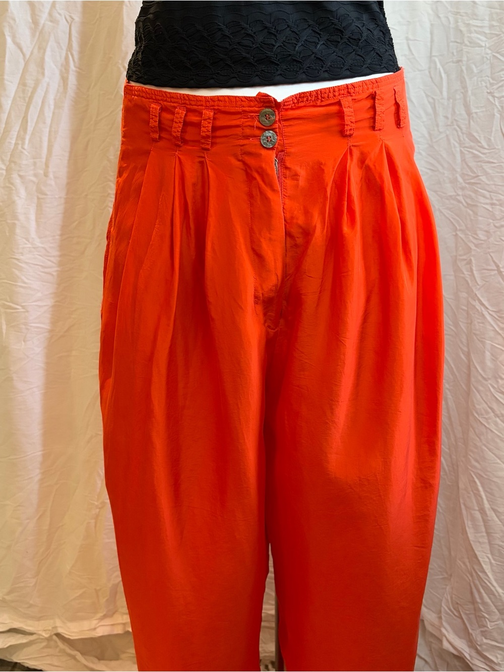 Bright Orange balloon Silk Pants